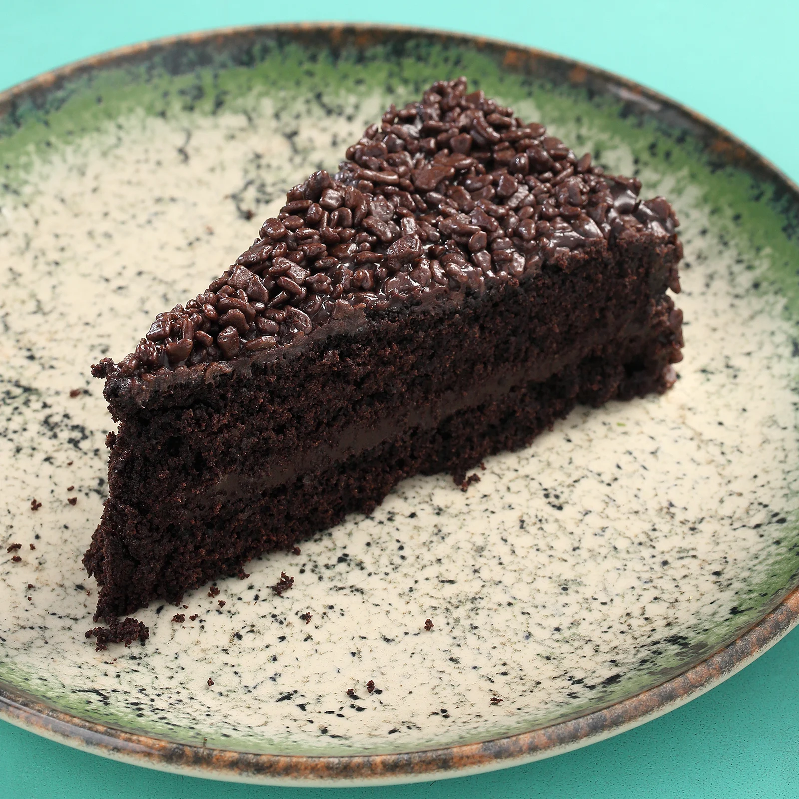 Fatia de bolo brigadeiro da Grão Fino
